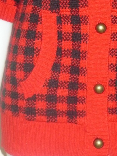 NEW RETRO RED VINTAGE CHECKER HOODIE SWEATER URBAN KAWAII EMO ROCKABILLY DELIA L - Picture 3 of 6