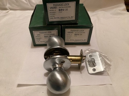 NEW-BUILDERS /HOMEOWNERS /LANDLORDS SPECIAL- LOT OF 3 SATIN CHROME PASSAGE LOCKS - Picture 5 of 10