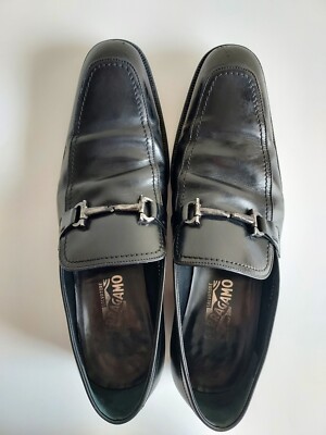 SALVATORE FERRAGAMO Fenice Black Leather Horsebit Sz 10 EE‎ Mens Loafers Shoes Salvatore Ferragamo Men main image 2