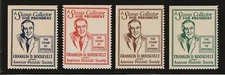 FRANKLIN D ROOSEVELT - STAMP COLLECTOR FOR PRESIDENT - COMPLETE SET OF 4 STAMPS