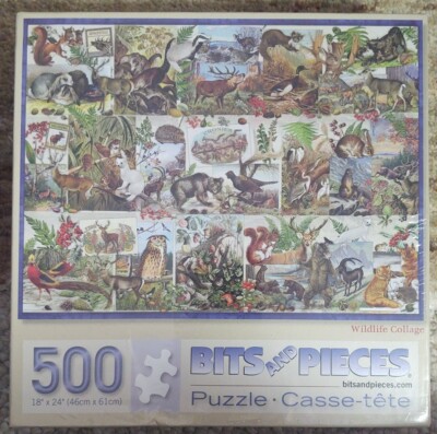 New Bits and Pieces 500 Piece Jigsaw Puzzle Wildlife Collage sealed in ...