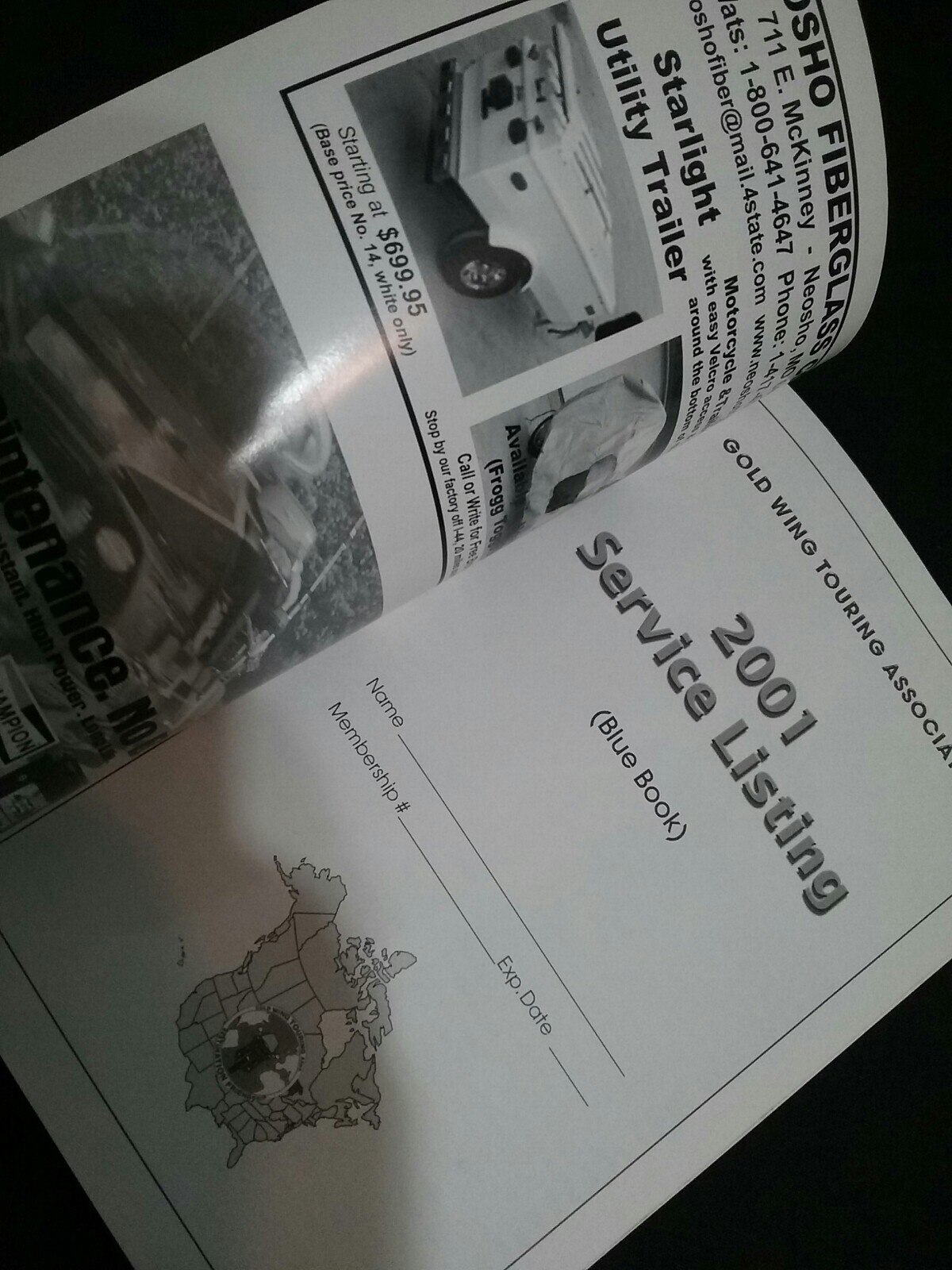 2001 Service Listing GWTA Goldwing Touring Association Manual Honda