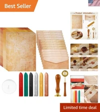 Retro-Inspired 33-Piece Stationery Set with Wax Sealing Tools for Artistic Gifts