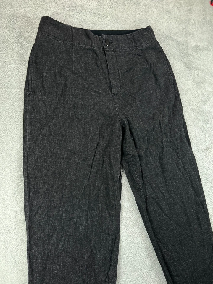 Denim & Co Tapered Mom Jeans Womens Medium 32 Black Denim High Rise Elastic Back - Image 2 of 4