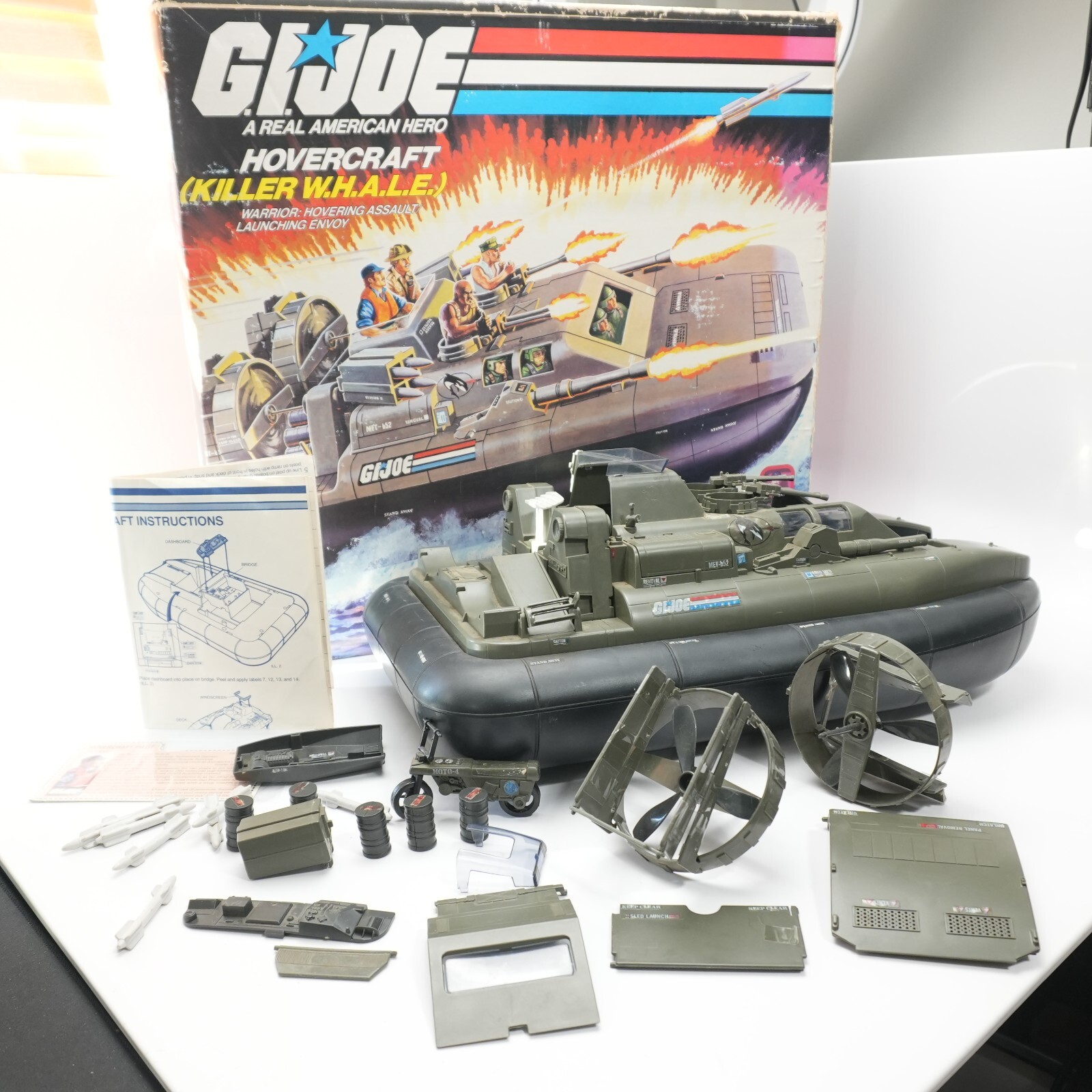 1984 GI Joe Vintage Hovercraft Killer WHALE Incomplete with Box Hasbro