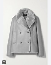 Joseph Calla Shearling Coat Grey 32 6 8 Rrp £1595 Black 34 Brittany Brown 34