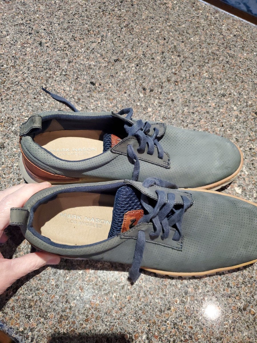 Mark Nason Men\'s Casual Comfort Oxfords Shoes Size 9.5 Perforated Leather Blue Blue Solid Casual Mark Nason Shoes for Men for sale | eBay main image 3