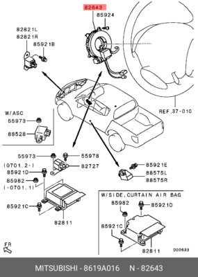 Original OE Kabelkonfektion Spirale 8619A016 für Mitsubishi 8619-A016