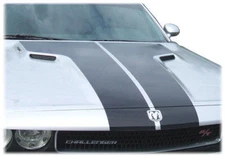 Dodge Challenger 2008-2023 Factory Style Hood Stripes Decals (Choose Color)