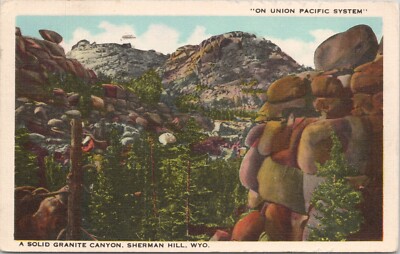 POSTCARD: A Solid Granite Canyon Sherman Hill Wyoming