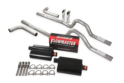 Dual Exhaust Kit 2.5'' Flowmaster Super 40 Side Exit SW T 81-87 GM C/K 10 1/2 Ton