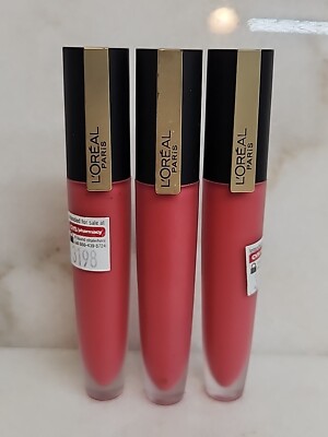3 L'OREAL PARIS MAKEUP ROGUE SIGNATURE MATTE LIP STAIN- I DECIDE #438.
