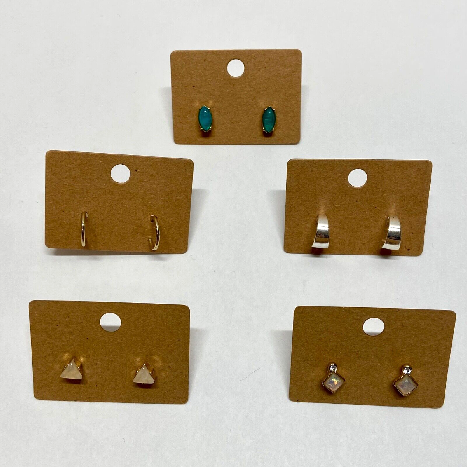 Hobby Lobby 5-Pair Stud Earrings Fashion Jewelry NWOT Pierced Post