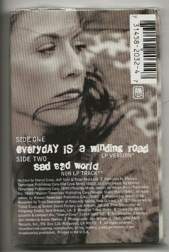 SHERYL CROW EVERY DAY IS A WINDING ROAD/SAD SAD WORLD USA CASSETTE SINGLE,SEALED - Picture 2 of 2
