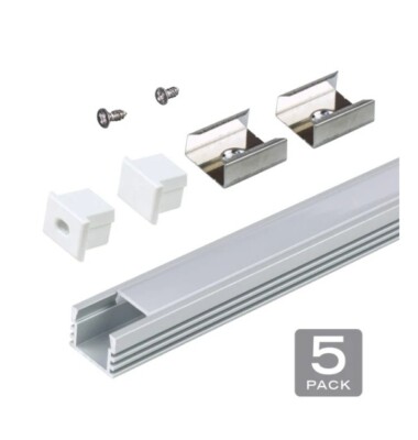 LED light diffuser channels soften LED Light, Surface Mounting, Silver, 5pcs.