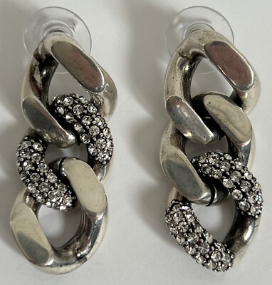 NIB Saint Laurent YSL Curb Chain Link Crystal Mismatch