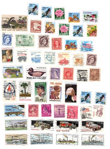75+ Different Used Postage Stamps for Crafts Collages Mail Art Junk Journals