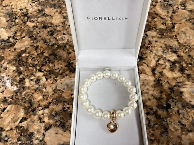 Fiorelli Pearl Bracelet Elasticated Golden Detail Jewelry 