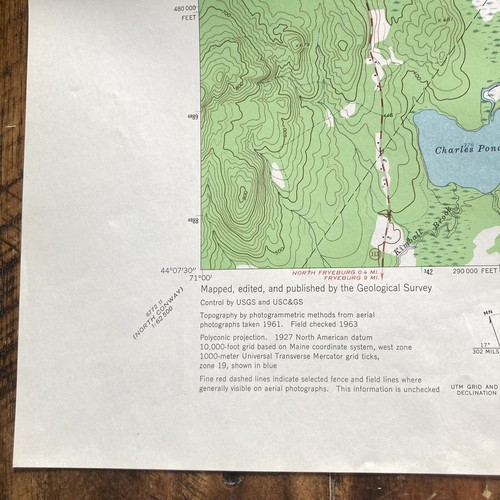 Center Lovell Maine Oxford Co Quadrangle Vintage Topographic Topo Map 1963 USGS - Picture 4 of 9