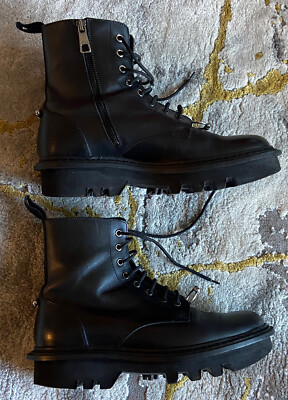 NEIL BARRETT ブラックミリタリーブーツ27 41 NEIL BARRETT⚡️Pierced ring combat platform boots size EUR