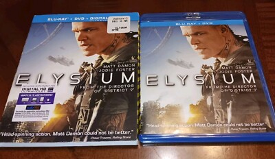 Elysium Blu-ray DVD 2013 Matt Damon Jodie Foster Sharlto Copley