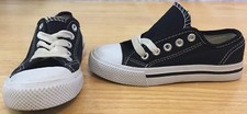 Highland Outfitters Youth Size 13 Canvas Hi-Top Shoes Classic Black  White