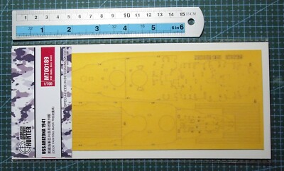 Hunter 1/700 USS ARIZONA 1941 deck masking sheet for Hobby Boss 83401 M700189