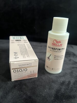 Wella Shinefinity Zero Lift Glaze 2 oz 10/0 Lightest Blonde Activator Brush Bowl