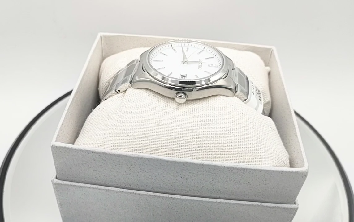 SEIKO Selection SBPX143 Silver Solar 3 Hands Calendar Men's Watch
