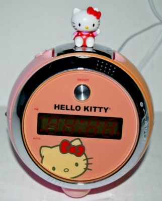 Hello Kitty Pink Projection Alarm Radio Clock KT2054
