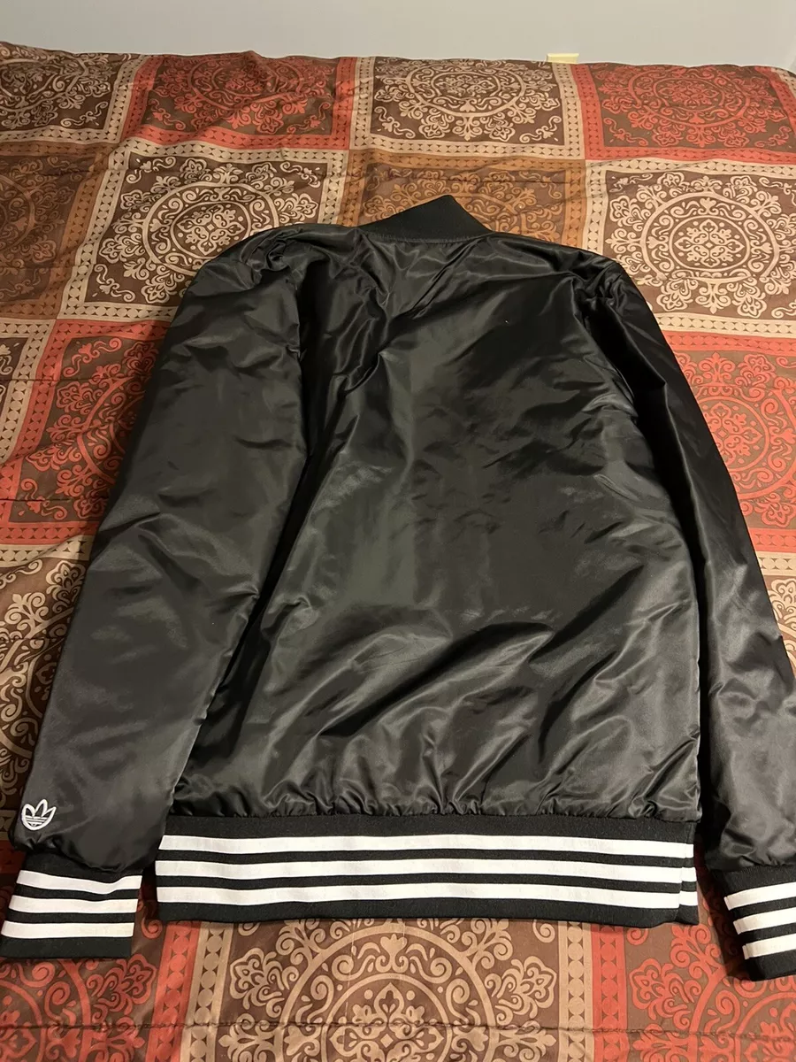 Adidas satin hotsell bear bomber jacket
