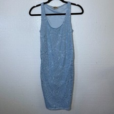 Show Me Your Mumu Womens Size XS Blue Floral Lace Sleeveless Midi Bodycon Dress