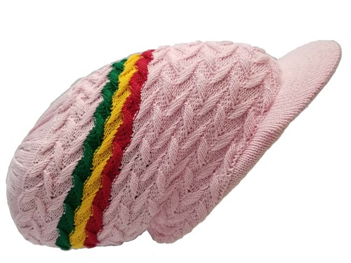 Pink Rasta Hat Cap Reggae Dreadlock Tam 