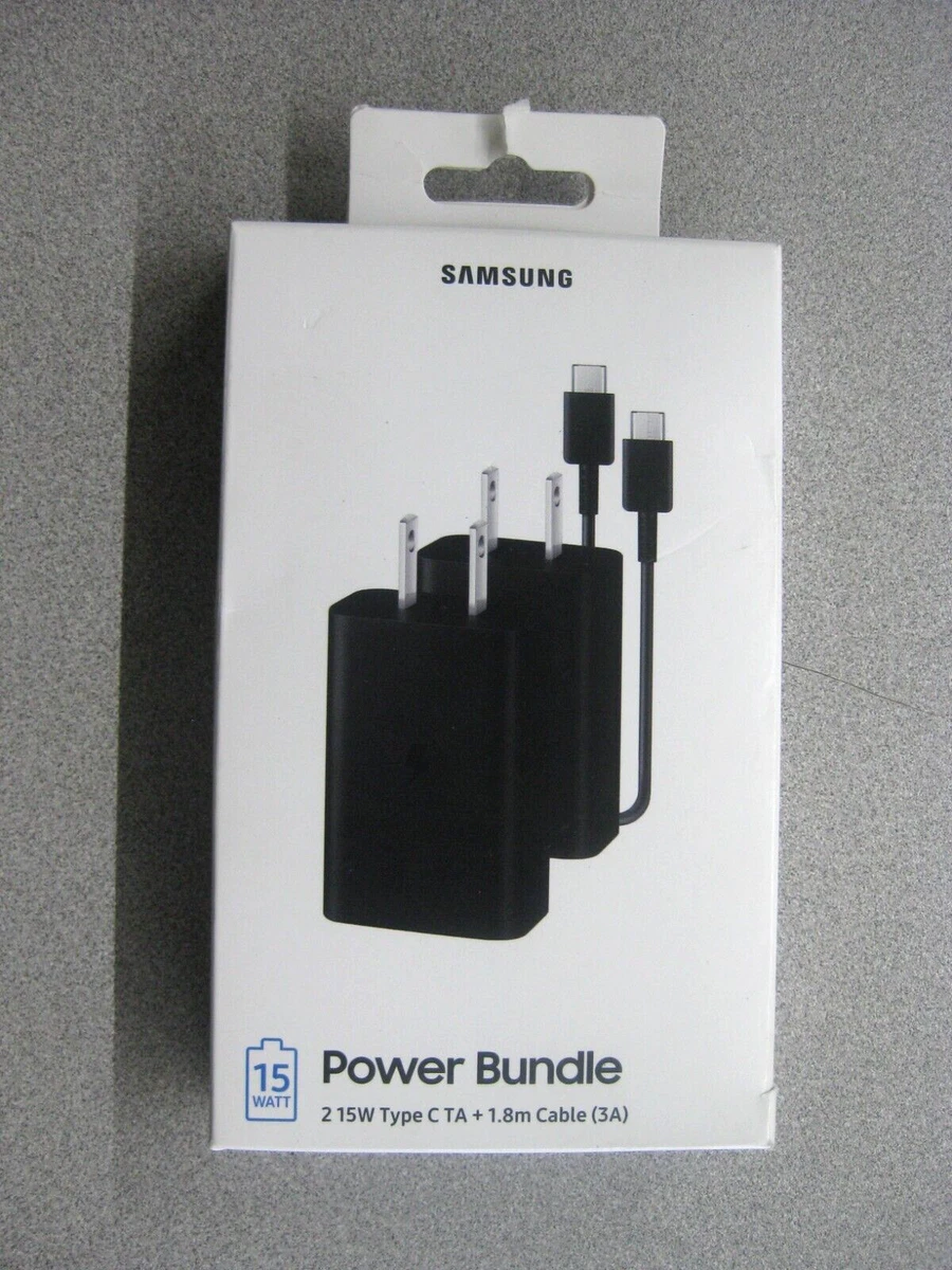 NEW!! Samsung Power Bundle EP-BD023WMTLUS - 2 15W Type C TA + 1.8m 