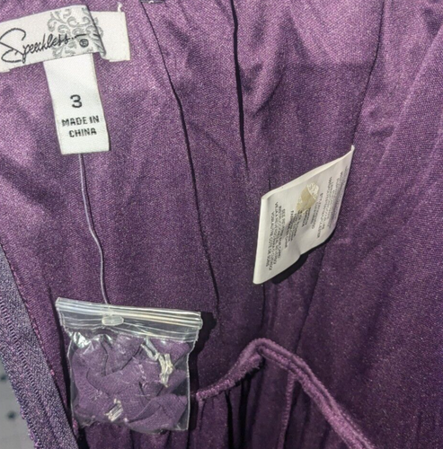 Prom Dress Speechless Ball Gown Size 3 Dark Purple Rhinestone - Picture 7 of 9
