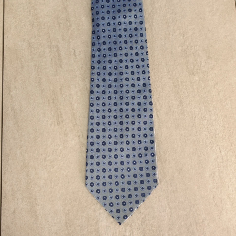 Charles Jourdan Paris Corbata Cuello Para Hombre Azul Claro Geométrico Seda Traje de Lujo Italia Foto 2 de 4