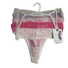 JESSICA SIMPSON Women s Panties Sz Small Pkg/5 Lace Thongs Multi Colors