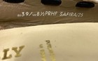 Bally Safira Taupe Suede Patent Leather Cap Toe Kitten Heel Pumps Size 8.5 — photo 5