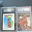 SkyBox Michael Jordan 2-Card Lot: 1991-92 Salutes #572 PSA 9 + USA #37