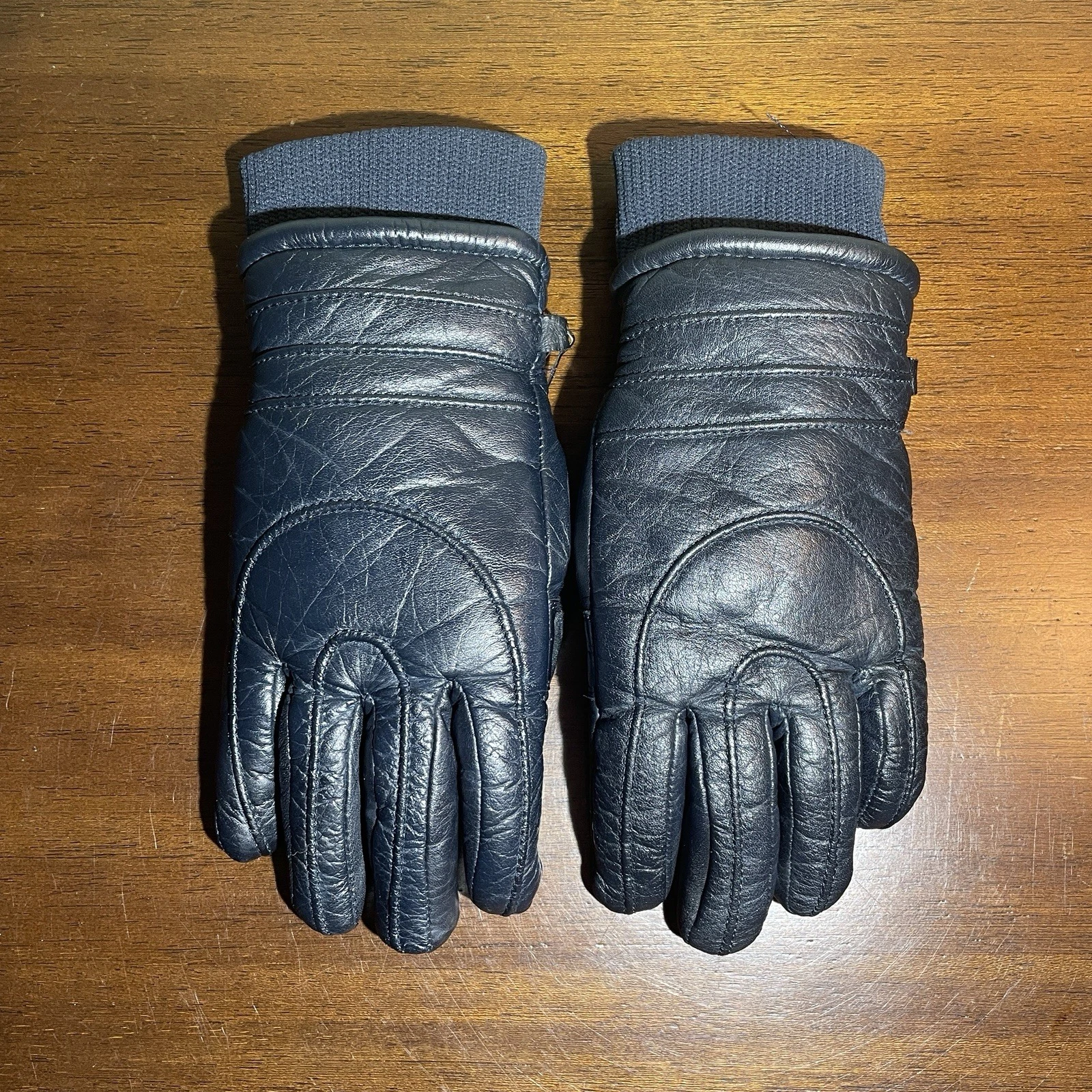 Vintage Saranac Calf Skin Leather Women’s M Snowmobile Glove Thinsulate Blue