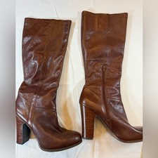 Nine West (leather) Temas Dress Boots - red/brown size 9