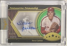 2025 Topps Five Star Steve Carlton Pentamerous Penmanship Green Auto #3/10 Cubs