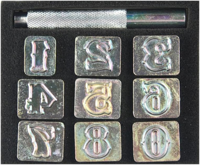 OWDEN Professional 10 Pieces Number Stamping Tool Kit (3/4 Inch,19 Mm Tall) for 