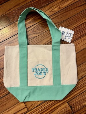 *Limited Edition* 2026 Trader Joe's Mini Pastel Canvas Tote Bag - Mint Green