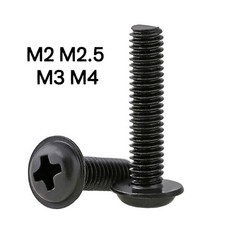 M2 M2.5 M3 M4 Phillips Flanged Rounded Head Screws Zinc/Nickel Plated Bolts