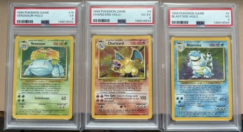 Charizard Blastoise Venusaur Base Set Trio Sequential Certs Low Pop PSA