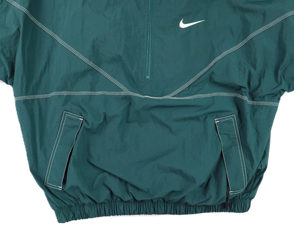 Blusa pulôver corta-vento vintage Nike EUA grande verde Swoosh 1/4 quarto zíper - Imagem 2 de 4