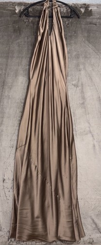 Show Me Your Mumu Jasmine Maxi Dress Womens Medium Dune Luxe Satin Halter Neck