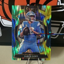 Jared Goff Select 2025 Yellow Green Shock Prizm