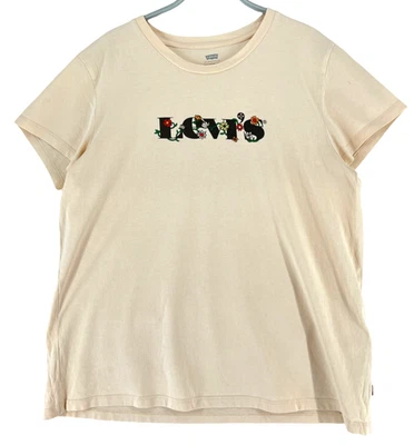 LEVI'S STRAUSS & CO T-Shirts Femme Col Rond Jaune Coton Taille L - Photo 1/4